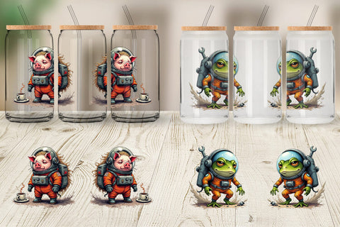 Glass Can Space Chaos Critter Sublimation artnoy 