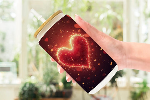 Glass Can Spark Hearts Sublimation artnoy 