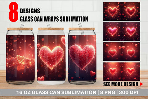 Glass Can Spark Hearts Sublimation artnoy 