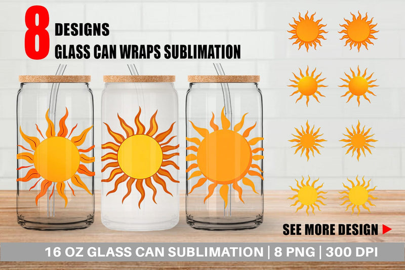 Glass Can Spiral Sun Sublimation artnoy 