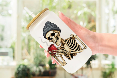 Glass Can Spooky Coffee Sips Sublimation artnoy 