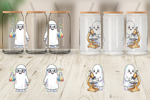 Glass Can Spooky Science Teacher Ghost Sublimation artnoy 