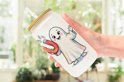 Glass Can Spooky Science Teacher Ghost Sublimation artnoy 