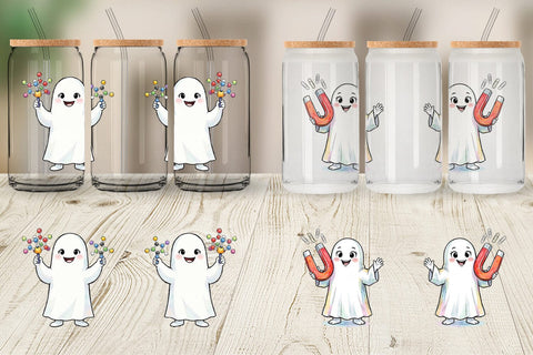 Glass Can Spooky Science Teacher Ghost Sublimation artnoy 