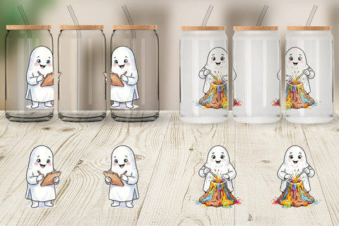 Glass Can Spooky Science Teacher Ghost Sublimation artnoy 