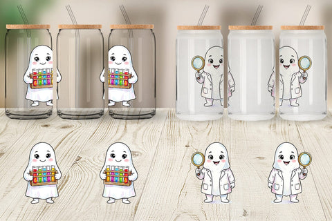 Glass Can Spooky Science Teacher Ghost Sublimation artnoy 
