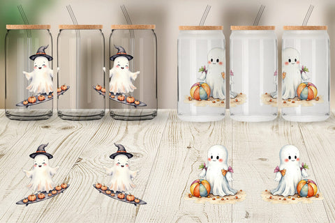 Glass Can Spooky Summer Ghosts Sublimation artnoy 