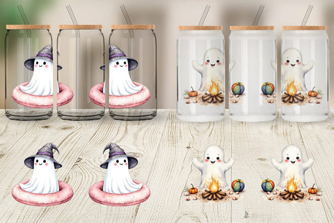 Glass Can Spooky Summer Ghosts Sublimation artnoy 