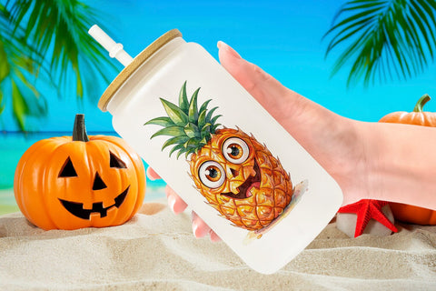 Glass Can Spooky Summer Snack Watercolor Sublimation artnoy 