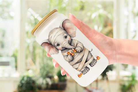 Glass Can Spooky Sweet Critters Sublimation artnoy 