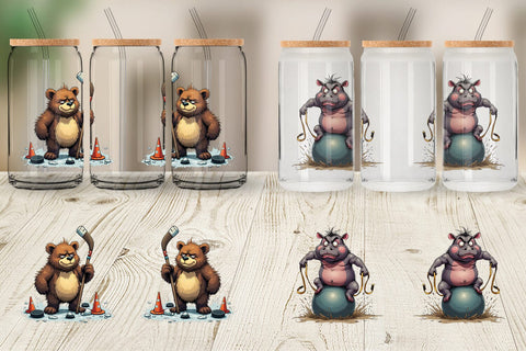 Glass Can Sports Chaos Critters Sublimation artnoy 