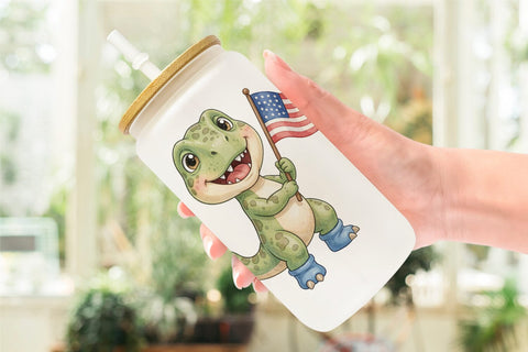 Glass Can Spotted Patriotic Outfit Dino Sublimation artnoy 