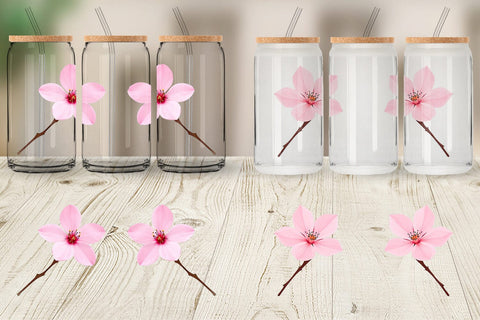 Glass Can Spring Blossom Sublimation artnoy 