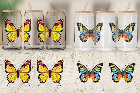 Glass Can Spring Butterfly Sublimation artnoy 