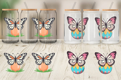 Glass Can Spring Butterfly Sublimation artnoy 