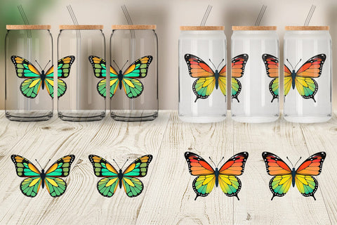 Glass Can Spring Butterfly Sublimation artnoy 