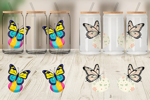 Glass Can Spring Butterfly Sublimation artnoy 