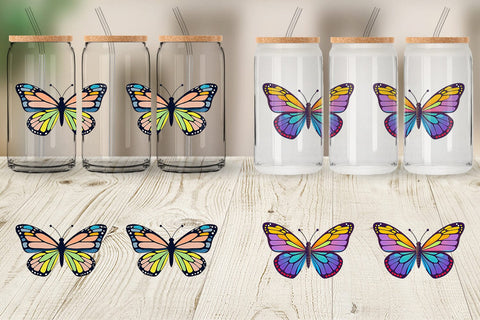 Glass Can Spring Butterfly Sublimation artnoy 