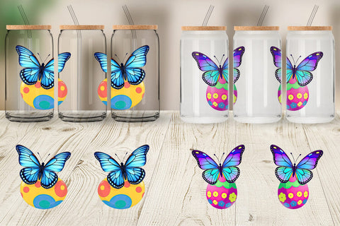 Glass Can Spring Butterfly Sublimation artnoy 