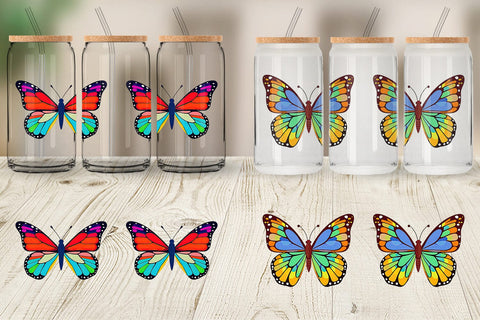 Glass Can Spring Butterfly Sublimation artnoy 