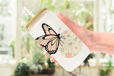 Glass Can Spring Butterfly Sublimation artnoy 