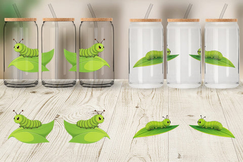 Glass Can Spring Caterpillar Sublimation artnoy 