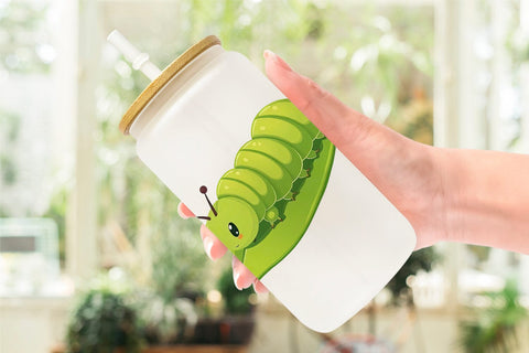 Glass Can Spring Caterpillar Sublimation artnoy 