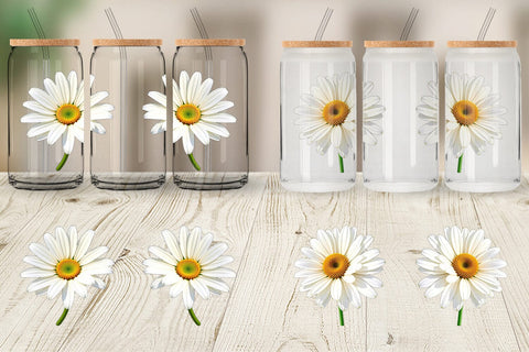 Glass Can Spring Daisy Sublimation artnoy 