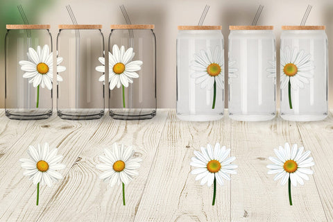 Glass Can Spring Daisy Sublimation artnoy 