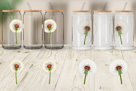Glass Can Spring Dandelion Sublimation artnoy 