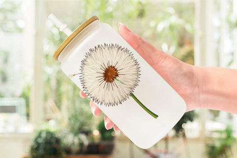 Glass Can Spring Dandelion Sublimation artnoy 