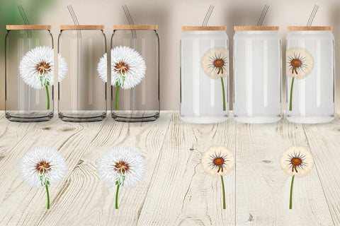 Glass Can Spring Dandelion Sublimation artnoy 
