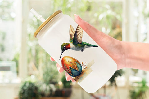Glass Can Spring Garden Birds Sublimation artnoy 
