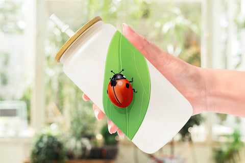 Glass Can Spring Ladybug Sublimation artnoy 