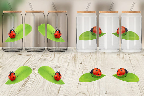 Glass Can Spring Ladybug Sublimation artnoy 