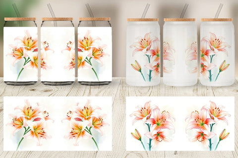 Glass Can Spring lilies Sublimation artnoy 