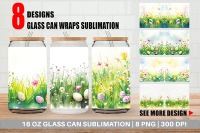 Glass Can Spring Meadow Sublimation artnoy 