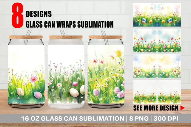 Glass Can Spring Meadow Sublimation artnoy 