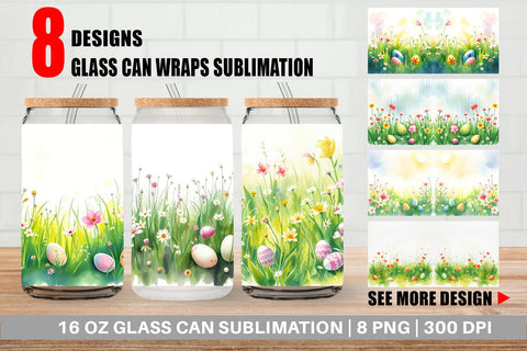 Glass Can Spring Meadow Sublimation artnoy 