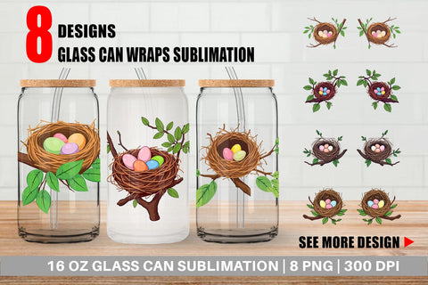 Glass Can Spring Nest Sublimation artnoy 