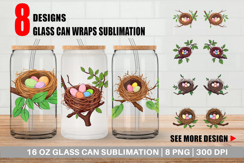 Glass Can Spring Nest Sublimation artnoy 
