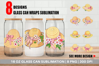 Glass Can Spring Sun Hat Sublimation artnoy 