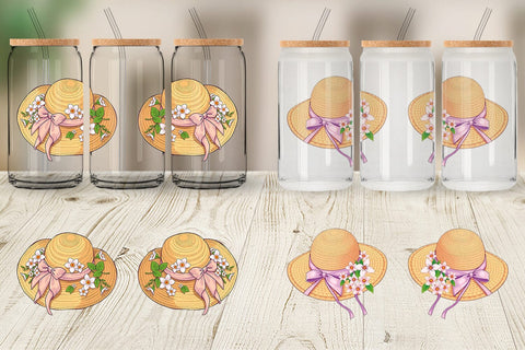 Glass Can Spring Sun Hat Sublimation artnoy 