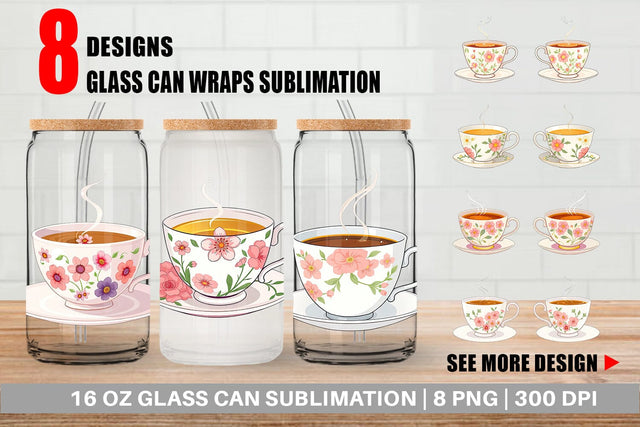 Glass Can Spring Tea Sublimation artnoy 