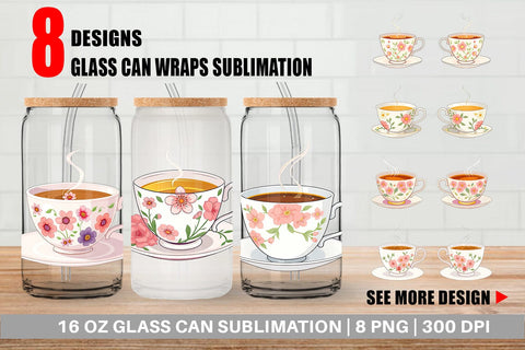Glass Can Spring Tea Sublimation artnoy 