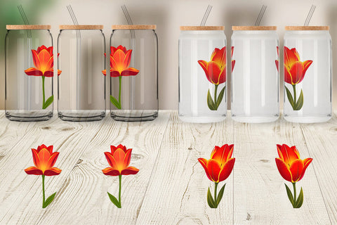 Glass Can Spring Tulip Sublimation artnoy 