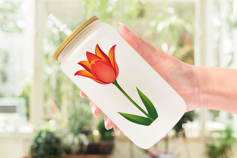 Glass Can Spring Tulip Sublimation artnoy 