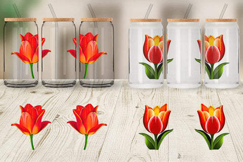 Glass Can Spring Tulip Sublimation artnoy 