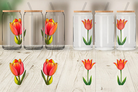 Glass Can Spring Tulip Sublimation artnoy 