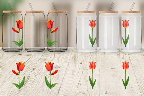 Glass Can Spring Tulip Sublimation artnoy 
